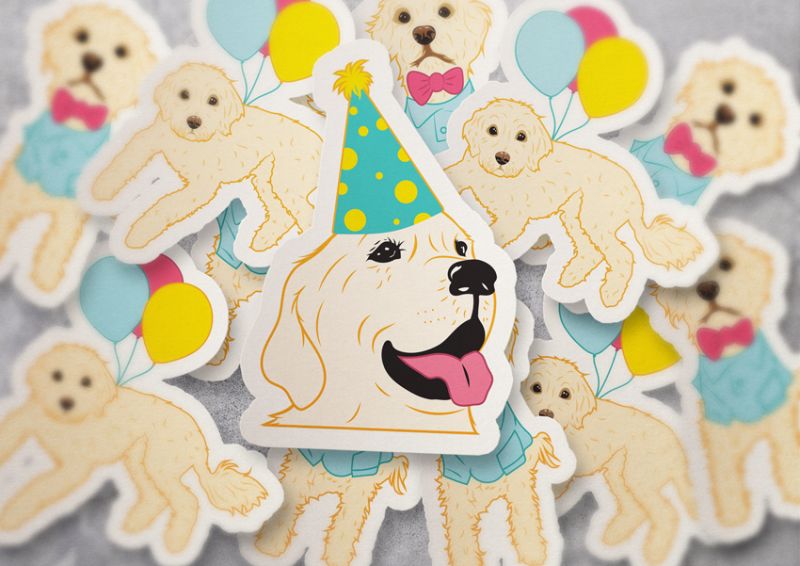 Dog Party Stickers