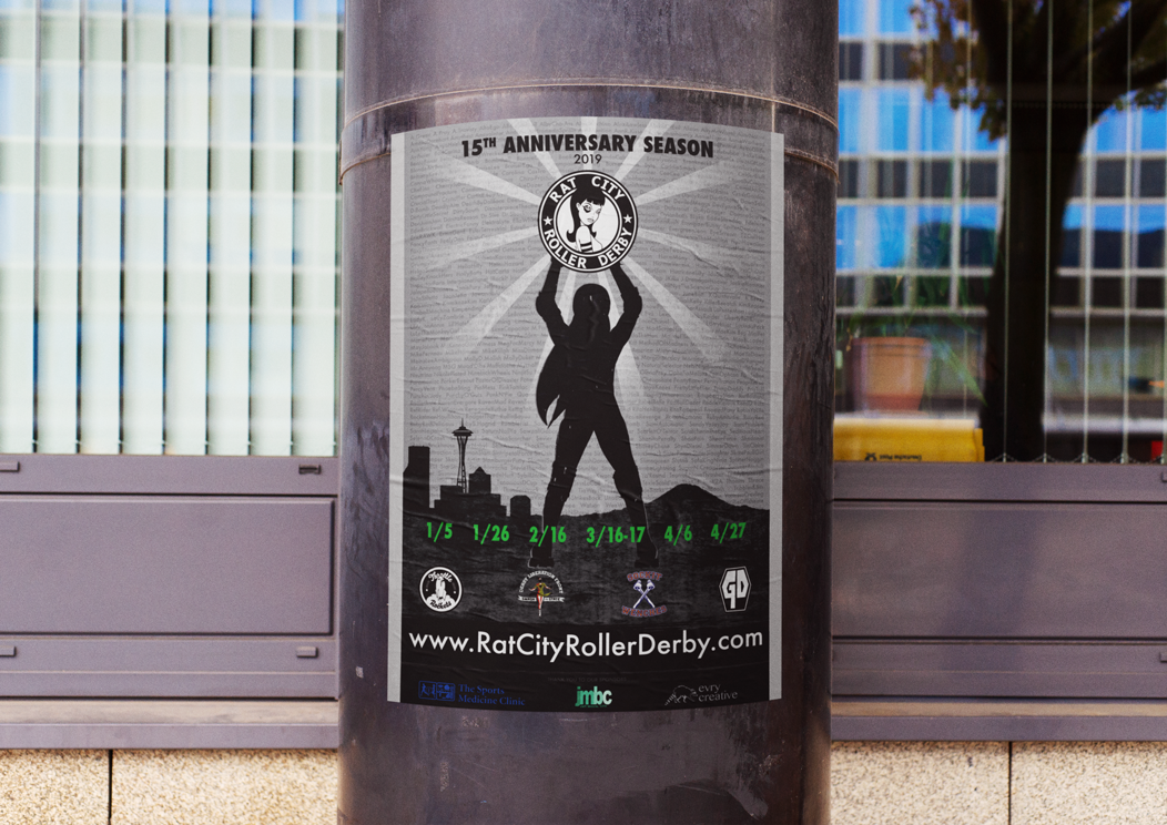 Rat City Roller Derby 15th Anniversary Season Poster