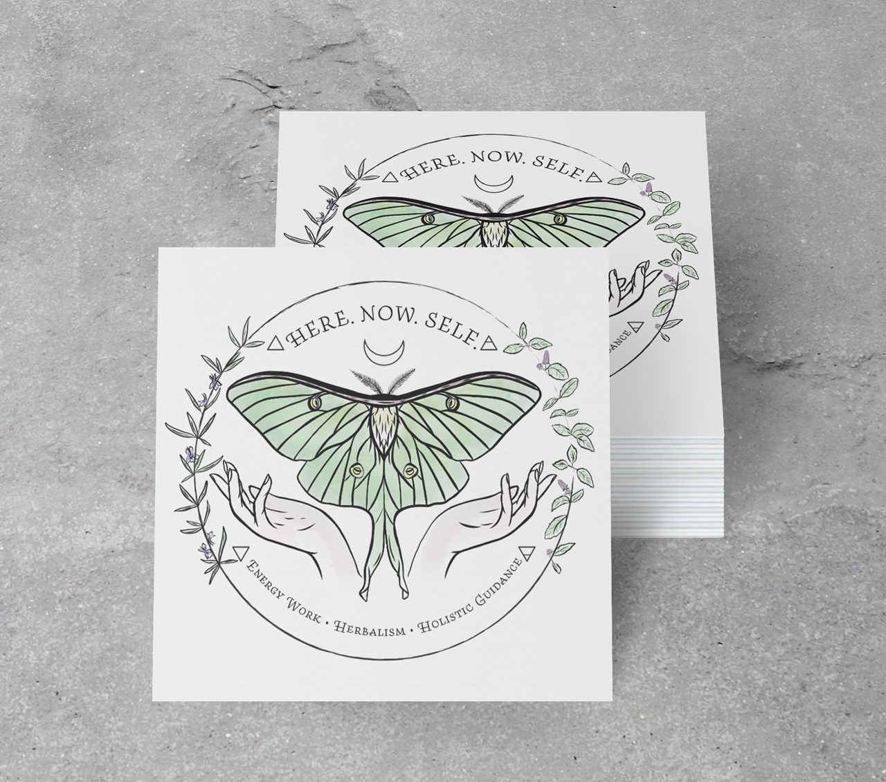 Luna moth business card