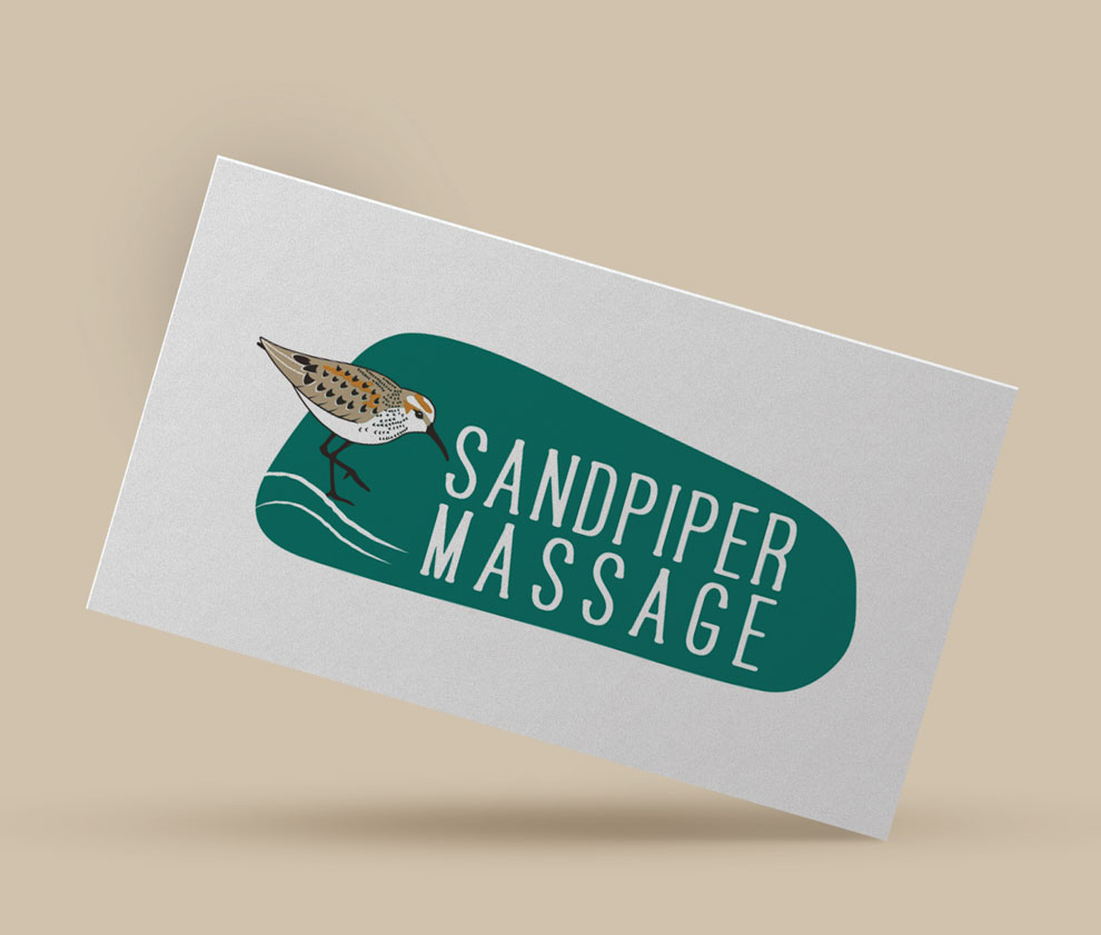 Business card with sandpiper logo