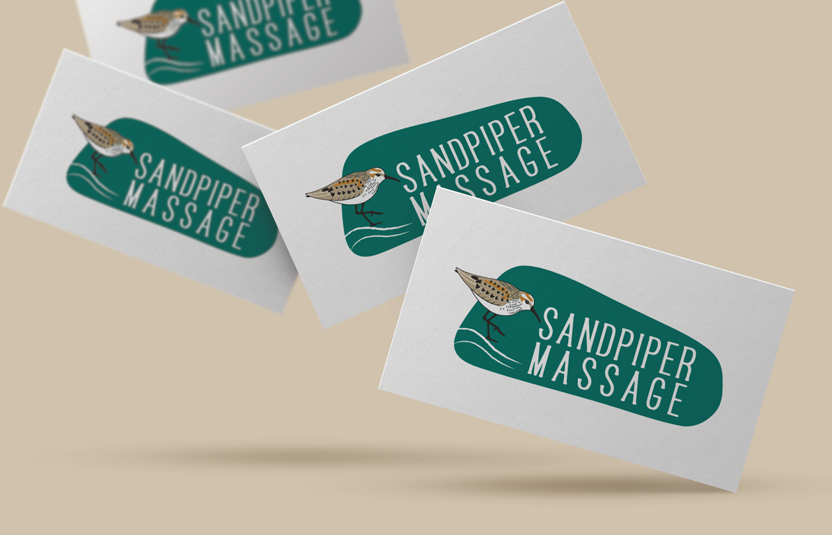 Sandpiper Massage Logo Design Sign