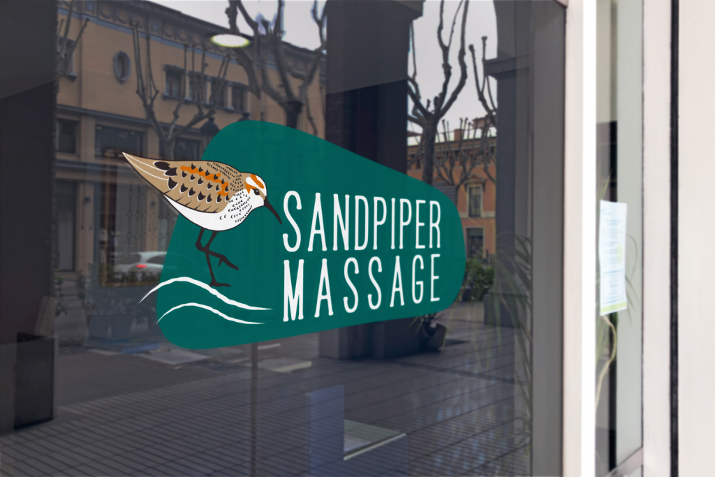 Sandpiper Massage Logo Design Sign